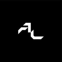modern monogram initial bold futuristic concept AL techno style letter vector