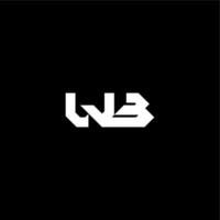 bold futuristic concept WB modern monogram initial letter techno style vector