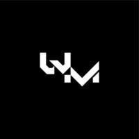 bold futuristic concept WM modern monogram initial letter techno style vector