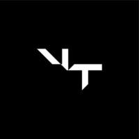 bold futuristic concept VT modern monogram initial letter techno style vector