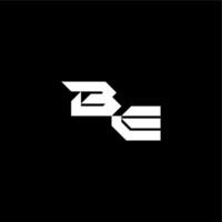 modern monogram initial bold futuristic concept BE techno style letter vector