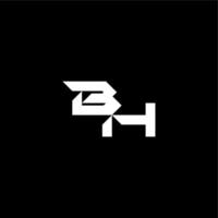 modern monogram initial bold futuristic concept BH techno style letter vector