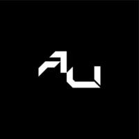 modern monogram initial bold futuristic concept AU techno style letter vector