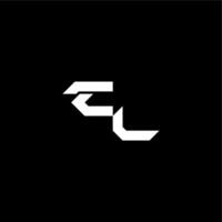 modern monogram initial bold futuristic concept CL techno style letter vector