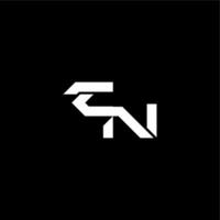 modern monogram initial bold futuristic concept CN techno style letter vector