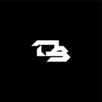 modern monogram initial bold futuristic concept DB techno style letter vector