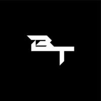 modern monogram initial bold futuristic concept BT techno style letter vector