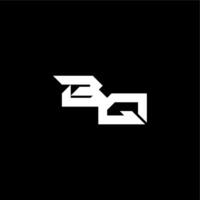 modern monogram initial bold futuristic concept BQ techno style letter vector