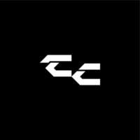 modern monogram initial bold futuristic concept CC techno style letter vector