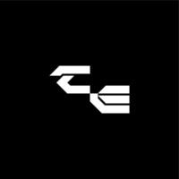 modern monogram initial bold futuristic concept CE techno style letter vector