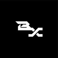 modern monogram initial bold futuristic concept BX techno style letter vector