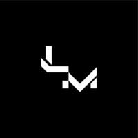 modern monogram initial bold futuristic concept LM techno style letter vector
