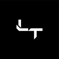 modern monogram initial bold futuristic concept LT techno style letter vector