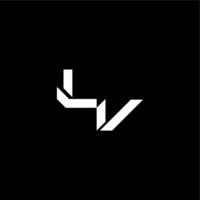modern monogram initial bold futuristic concept LV techno style letter vector