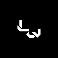 modern monogram initial bold futuristic concept LW techno style letter vector