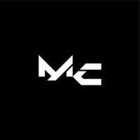 modern monogram initial bold futuristic concept MC techno style letter vector