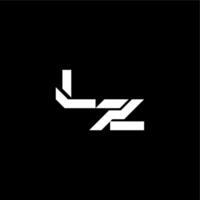 modern monogram initial bold futuristic concept LZ techno style letter vector