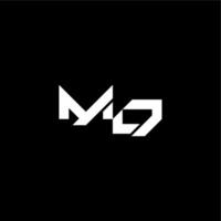 modern monogram initial bold futuristic concept MD techno style letter vector