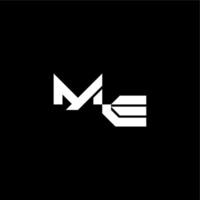 modern monogram initial bold futuristic concept ME techno style letter vector