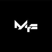 modern monogram initial bold futuristic concept MF techno style letter vector