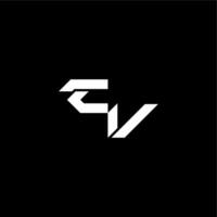 modern monogram initial bold futuristic concept CV techno style letter vector