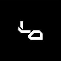 modern monogram initial bold futuristic concept LO techno style letter vector