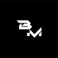 modern monogram initial bold futuristic concept BM techno style letter vector