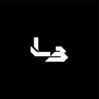modern monogram initial bold futuristic concept LB techno style letter vector