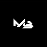 modern monogram initial bold futuristic concept MB techno style letter vector