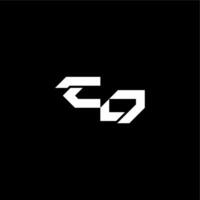 modern monogram initial bold futuristic concept CD techno style letter vector