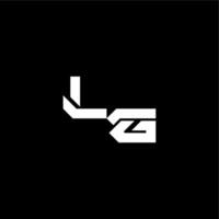 modern monogram initial bold futuristic concept LG techno style letter vector