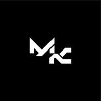 modern monogram initial bold futuristic concept MK techno style letter vector
