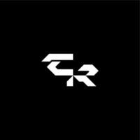 modern monogram initial bold futuristic concept CR techno style letter vector