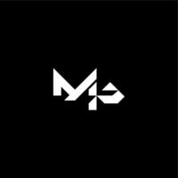 modern monogram initial bold futuristic concept MP techno style letter vector