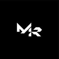 modern monogram initial bold futuristic concept MR techno style letter vector