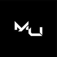 modern monogram initial bold futuristic concept MU techno style letter vector