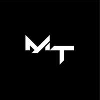 modern monogram initial bold futuristic concept MT techno style letter vector