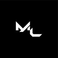 modern monogram initial bold futuristic concept ML techno style letter vector