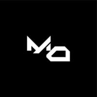 modern monogram initial bold futuristic concept MO techno style letter vector