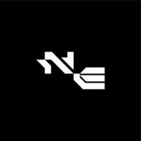 modern monogram initial bold futuristic concept NE techno style letter vector