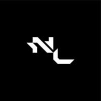 modern monogram initial bold futuristic concept NL techno style letter vector