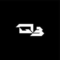 modern monogram initial bold futuristic concept QB techno style letter vector