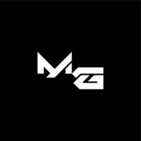 modern monogram initial bold futuristic concept MG techno style letter vector
