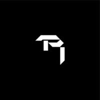 modern monogram initial bold futuristic concept PI techno style letter vector