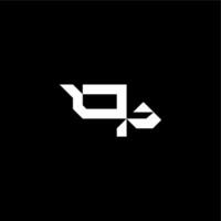 modern monogram initial bold futuristic concept OP techno style letter vector