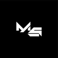 modern monogram initial bold futuristic concept MS techno style letter vector