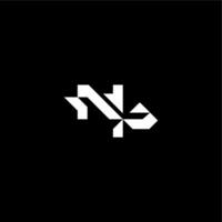 modern monogram initial bold futuristic concept NP techno style letter vector