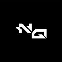 modern monogram initial bold futuristic concept NQ techno style letter vector