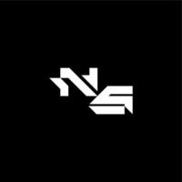 modern monogram initial bold futuristic concept NS techno style letter vector