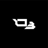 modern monogram initial bold futuristic concept OB techno style letter vector